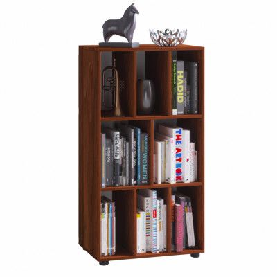 VCM NORDIC Wotino bokhylla, med 8 rum - natur trä