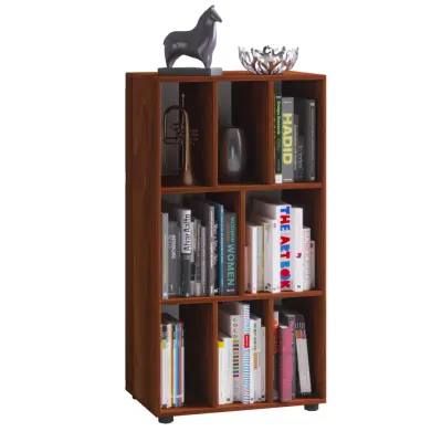 VCM NORDIC Wotino bokhylla, med 8 rum - natur trä