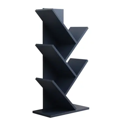 VCM-Nulis L bokhylla, m. 6öppna rum - antracitgrått trä