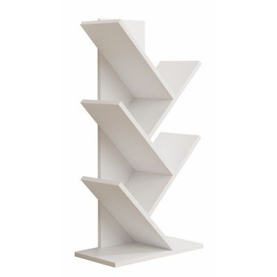 VCM-Nulis L bokhylla, m. 6öppna rum - vitt trä