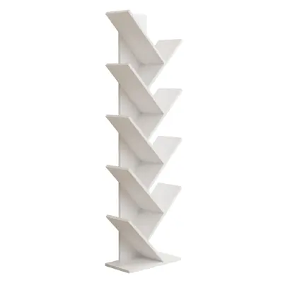 VCM-Nulis XL bokhylla, med 10öppna fack - vitt trä