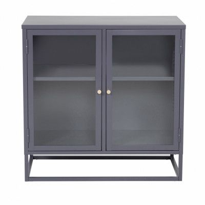 VENTURE DESIGN Bakal skåp, med 2 luckor och 1 hylla - ljusgrått stål