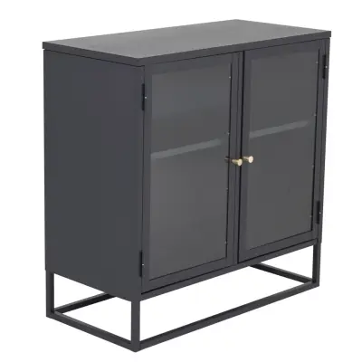 VENTURE DESIGN Bakalskåp, med 2 luckor och 1 hylla - svart stål