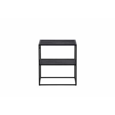 VENTURE DESIGN Netz sidobord, fyrkantigt, w. 1 hylla - svart stål (55x55)
