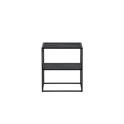 VENTURE DESIGN Netz sidobord, fyrkantigt, w. 1 hylla - svart stål (55x55)