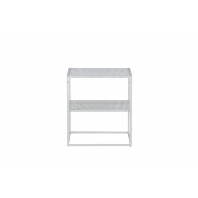 VENTURE DESIGN Netz sidobord, fyrkantigt, w. 1 hylla - vitt stål (55x55)