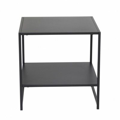 VENTURE DESIGN Sidobord i stål, med hylla - svart stål (50,8x50,8)