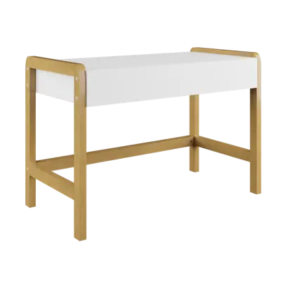 Victor barnskrivbord, med 1 låda - vit laminat och naturfärgad ek (100x60)