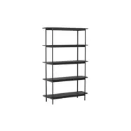 VIND KOLLEKTION Heim bokhylla 190 cm, m. 5 hyllplan - svart MDF och stål