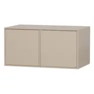 VTWONEN Daily Closet Dubbelskåp, m. 2 tryck för attöppna dörrar och 2 hyllor - dakargrau furu (H:50)