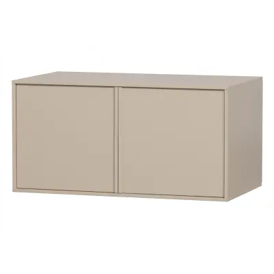 VTWONEN Daily Closet Dubbelskåp, m. 2 tryck för attöppna dörrar och 2 hyllor - dakargrau furu (H:50)