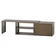 WOOOD EXKLUSIVT Jone TV-bord, w. 1 d&ouml;rr och 1 hylla - antikt m&auml;ssingsj&auml;rn