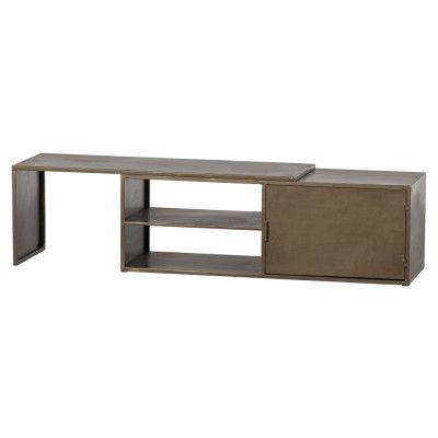 WOOOD EXKLUSIVT Jone TV-bord, w. 1 dörr och 1 hylla - antikt mässingsjärn