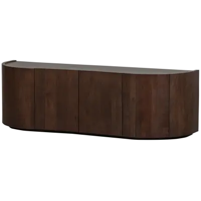 WOOOD Sense skänk, med 4 dörrar och 2 hyllor - mörkbrunt mangoträ