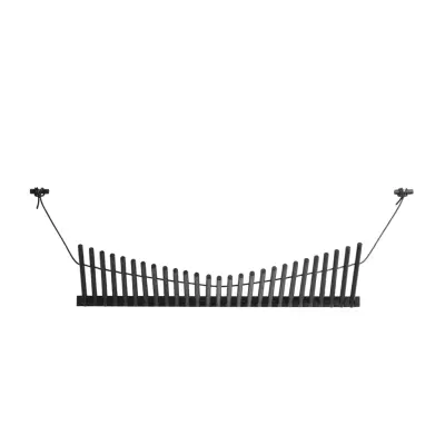 WOUD Knaegt hatthylla - svart läder / trä