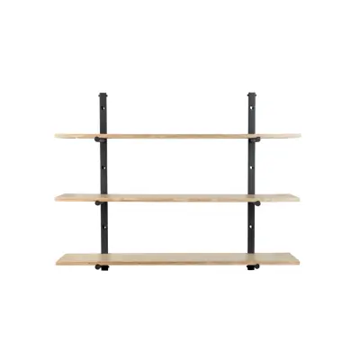 ZUIVER Bundy Wall vägghylla - naturlig plywood och järn