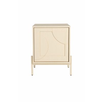 ZUIVER Faces sidobord, w. 1 dörr och 1 hylla - beige ek och järn (45x35)