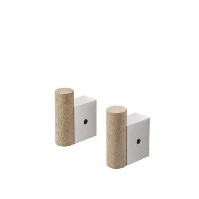 Muuto - Attach Hook Set of 2 Oak/Aluminum