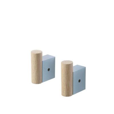 Muuto - Attach Hook Set of 2 Oak/Pale Blue