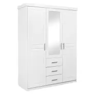 NORDIC LIVING COLLECTION Geraldo vitt skåp med 3 dörrar/3 lådor och kassettdörrar