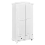 NORDIC LIVING COLLECTION Reutte lantlig garderob bestående av 2 mjukstängande dörrar, 2 lådor med lättlöpande metallskenor, 1 garderobsskena i metall och en hatthylla