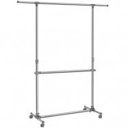 SONGMICS Klädhängare, grå, (101-163) x 49 x (113-198) cm