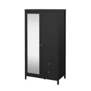 TVILUM Madrid Garderob med 1 dörr + 1 spegeldörr + 2 lådor - Paket