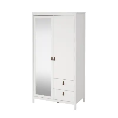 TVILUM Madrid Garderob med 1 dörr + 1 spegeldörr + 2 lådor - Paket