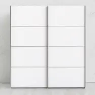 TVILUM Verona skjutdörrsgarderob - vit laminat, 2 skjutdörrar