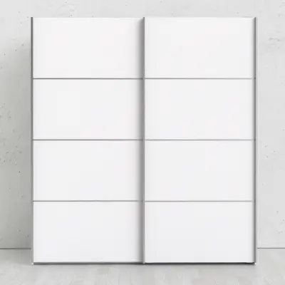 TVILUM Verona skjutdörrsgarderob - vit laminat, 2 skjutdörrar