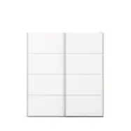 TVILUM Verona garderob - vit trä, 2 skjutdörrar med hyllor