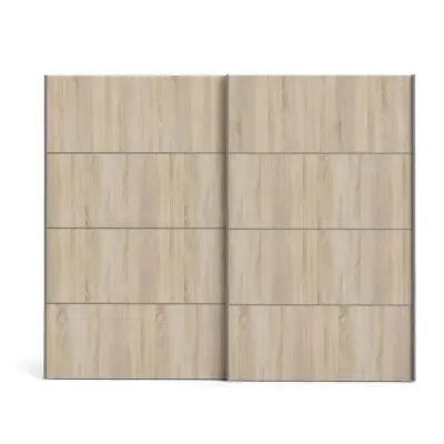 TVILUM Verona skjutdörrsgarderob - ek/vit laminat, 2 skjutdörrar, bred