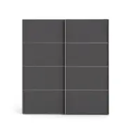 TVILUM Verona skjutdörrsskåp - vit/grå laminat, 2 skjutdörrar med hyllor