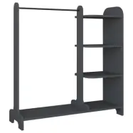 VCM NORDIC Lempuöppen garderob, w. 3 hyllor och 1 hängstång - antracitgrått trä