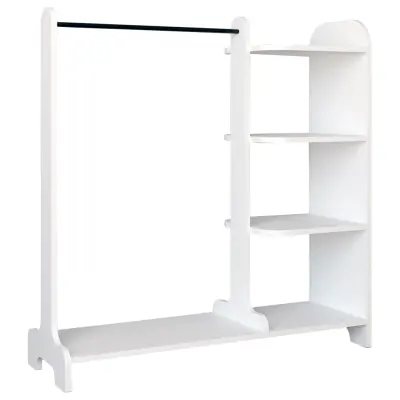 VCM NORDIC Lempuöppen garderob, w. 3 hyllor och 1 hängstång - vitt trä