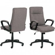 ACT NORDIC Brad skrivbordsstol, m armstöd, hjul, vrid- och tiltfunktion - gråbrunt tyg/svart nylon