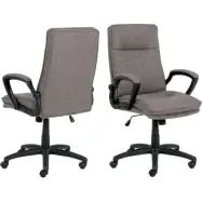 ACT NORDIC Brad skrivbordsstol, m armst&ouml;d, hjul, vrid- och tiltfunktion - gr&aring;brunt tyg/svart nylon