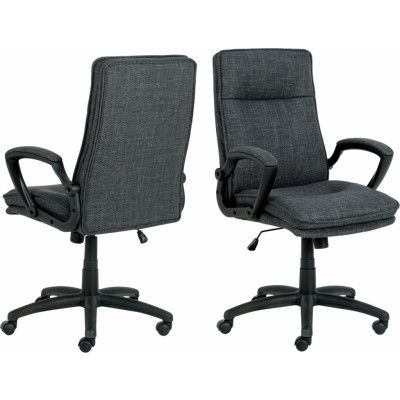 ACT NORDIC Brad skrivbordsstol, m armstöd, hjul, vrid- och tiltfunktion - mörkgrått tyg/svart nylon