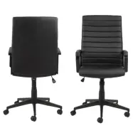 ACT NORDIC Charles skrivbordsstol, med armst&ouml;d - svart PU och svart nylon