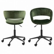 ACT NORDIC Grace skrivbordsstol, med armstöd - grön polyester och svart metall
