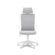 Bolero kontorsstol, med armst&ouml;d och hjul - tyg och vit