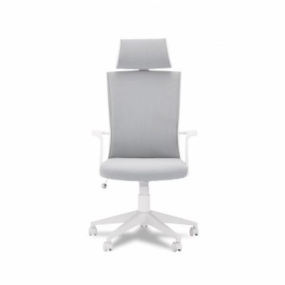 Bolero kontorsstol, med armstöd och hjul - tyg och vit