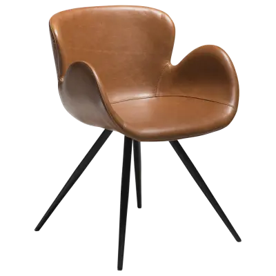 DAN-FORM GAIA Fåtölj Vintage ljusbrunt konstläder med svarta ben