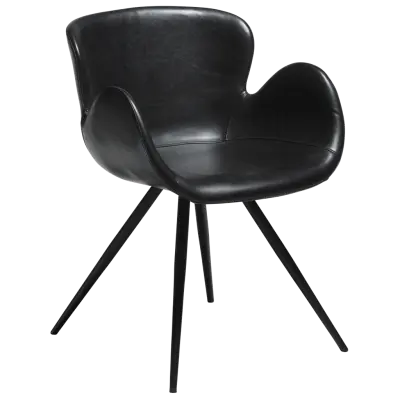 DAN-FORM GAIA Fåtölj Vintage svart konstläder med svarta ben