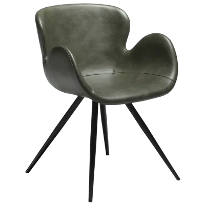 DAN-FORM GAIA Fåtölj Vintagegrönt konstläder med svarta ben