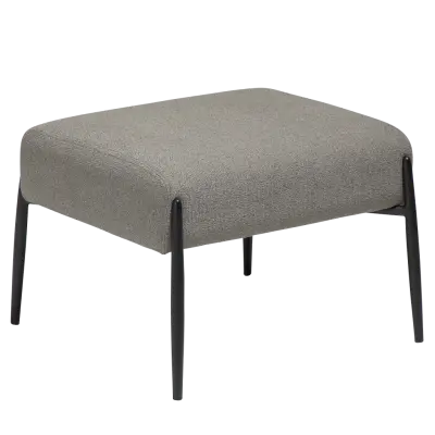 DAN-FORM GLAM fotpall Pebble earth bouclé med svarta metallben