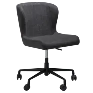 DAN-FORM GLAM Kontorsstol Raven svart bouclé med svart kontorsunderrede