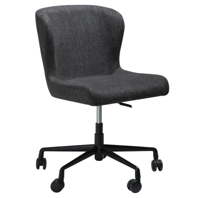 DAN-FORM GLAM Kontorsstol Raven svart bouclé med svart kontorsunderrede