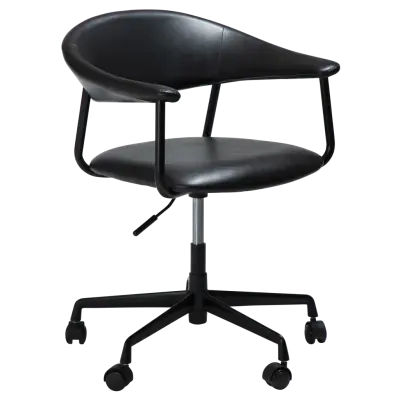 DAN-FORM ROVER Kontorsstol Vintage svart konstläder med svart kontorsunderrede