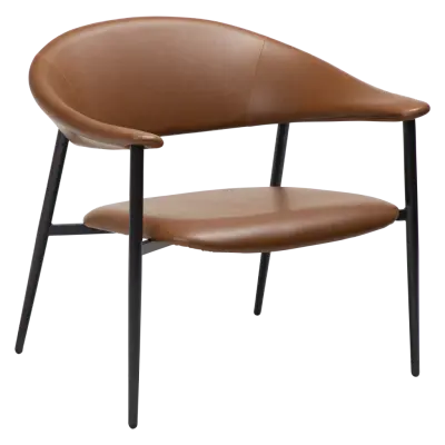 DAN-FORM ROVER Loungefåtölj Vintage ljusbrunt konstläder med svarta ben
